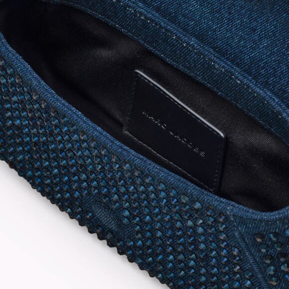 NWT！NEW！Marc Jacobs The Crystal Denim Clover Shoulder Bag -2 straps 3 uses - Picture 3 of 10